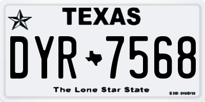 TX license plate DYR7568
