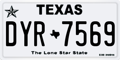 TX license plate DYR7569