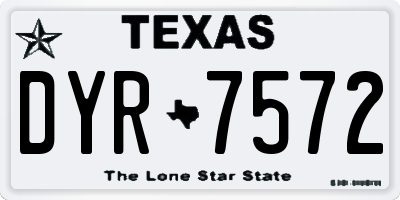 TX license plate DYR7572