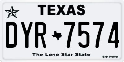 TX license plate DYR7574