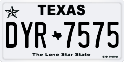 TX license plate DYR7575