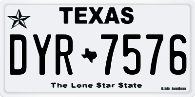 TX license plate DYR7576