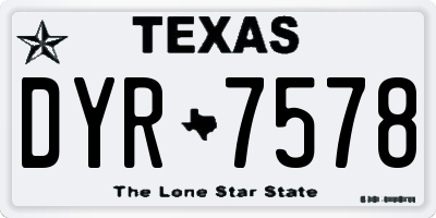 TX license plate DYR7578