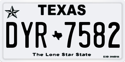 TX license plate DYR7582