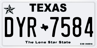 TX license plate DYR7584