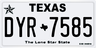 TX license plate DYR7585