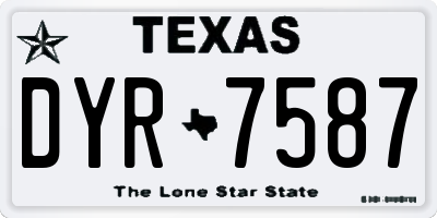 TX license plate DYR7587