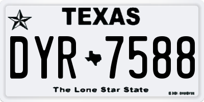 TX license plate DYR7588