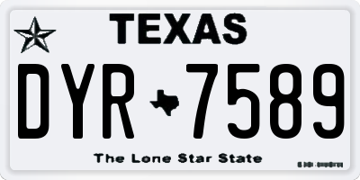 TX license plate DYR7589