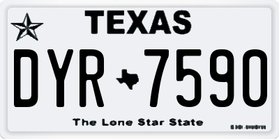 TX license plate DYR7590