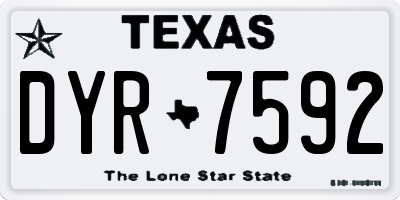 TX license plate DYR7592