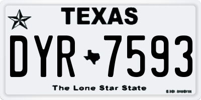 TX license plate DYR7593