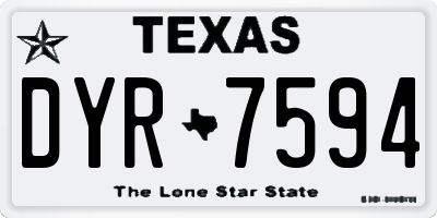TX license plate DYR7594