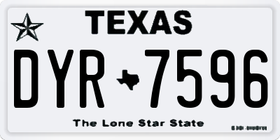 TX license plate DYR7596