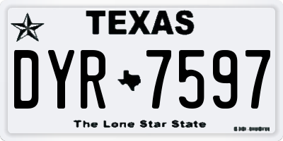TX license plate DYR7597