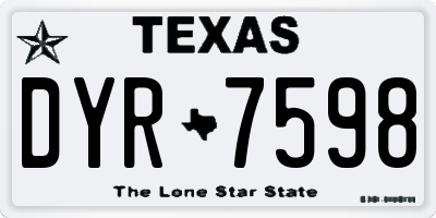 TX license plate DYR7598