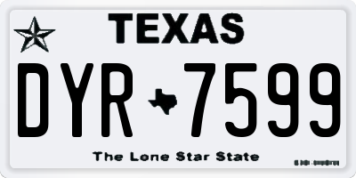 TX license plate DYR7599