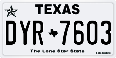 TX license plate DYR7603