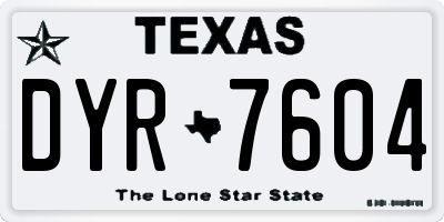 TX license plate DYR7604