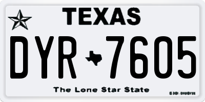 TX license plate DYR7605