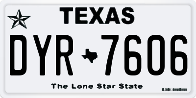 TX license plate DYR7606