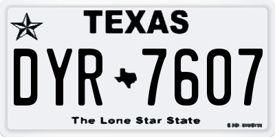 TX license plate DYR7607