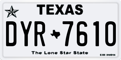 TX license plate DYR7610