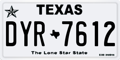 TX license plate DYR7612