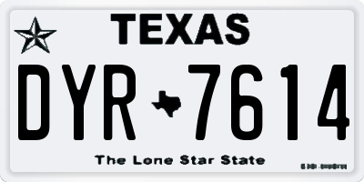 TX license plate DYR7614