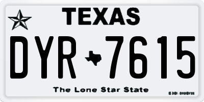 TX license plate DYR7615
