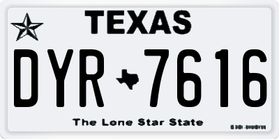 TX license plate DYR7616