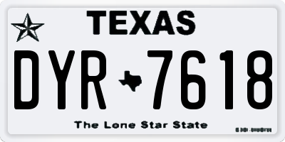 TX license plate DYR7618
