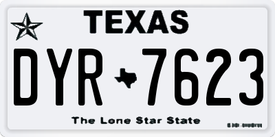 TX license plate DYR7623