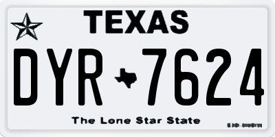 TX license plate DYR7624
