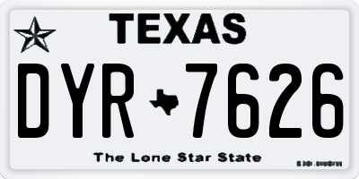 TX license plate DYR7626