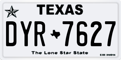 TX license plate DYR7627