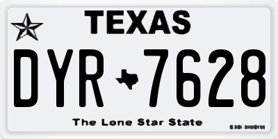 TX license plate DYR7628