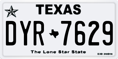 TX license plate DYR7629