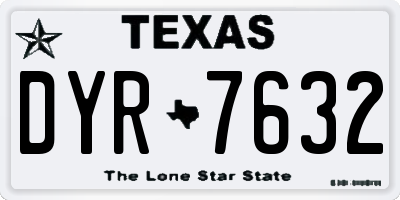 TX license plate DYR7632