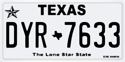 TX license plate DYR7633