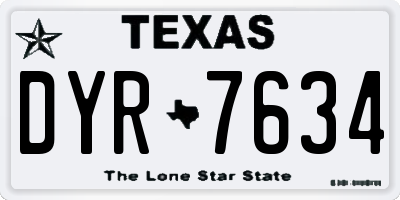 TX license plate DYR7634