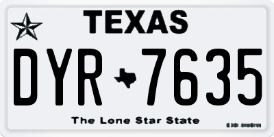 TX license plate DYR7635