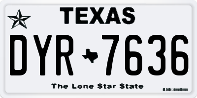 TX license plate DYR7636