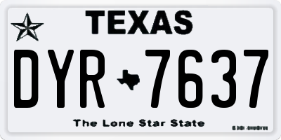 TX license plate DYR7637