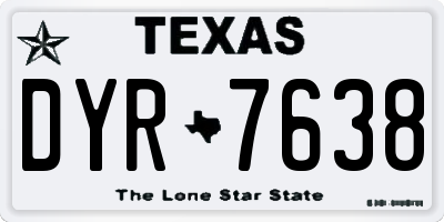 TX license plate DYR7638