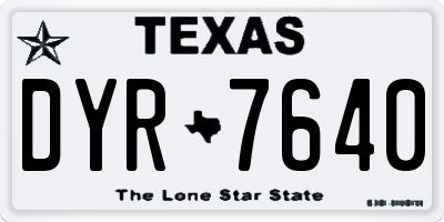 TX license plate DYR7640
