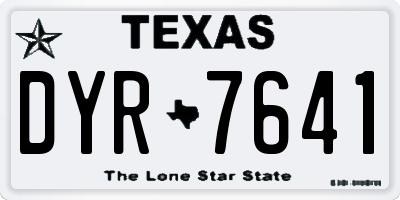 TX license plate DYR7641