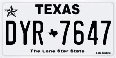 TX license plate DYR7647