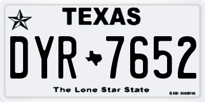 TX license plate DYR7652