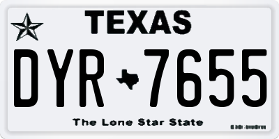 TX license plate DYR7655